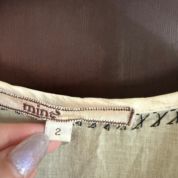 MINT by JODI ARNOLD | Embroidered Cotton Silk Eyelet Babydoll Split Neck Tee | 2 - Picture 3 of 11